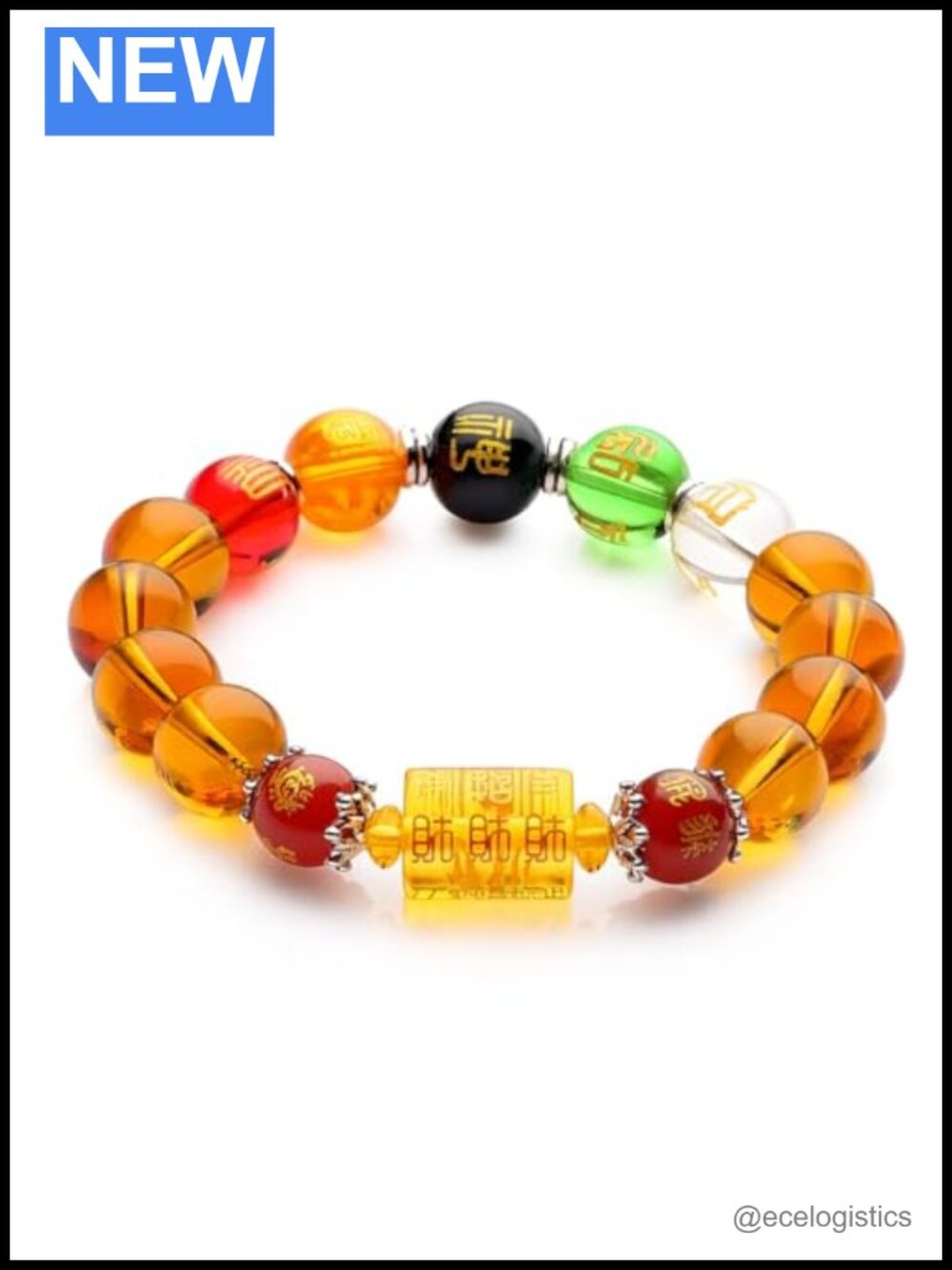 Citrine Feng Shui Stretch Bracelet Wealth Luck Charm Unisex